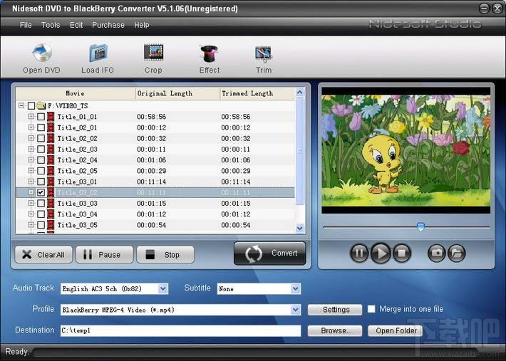 Nidesoft DVD to BlackBerry Converter,Nidesoft DVD to BlackBerry Converter下载,视频快速